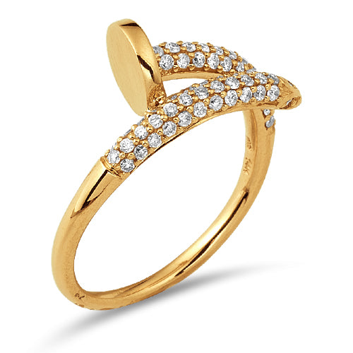 14KY 0.50CTW DIAMOND DESIGNER NAIL RING