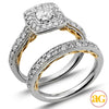 14KW+Y 1.25CTW DIAMOND TWO TONE BRIDAL SET WITH SQ