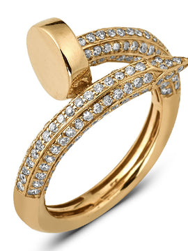 14KY 1.30CTW DIAMOND DESIGNER NAIL RING