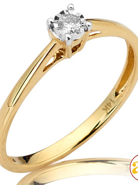 14KY 0.05CTW DIAMOND ILLUSION SET PROMISE RING