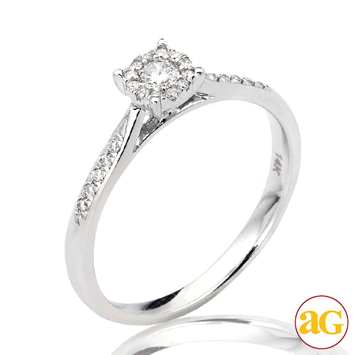 14KW 0.25CTW FLUER DIAMOND PROMISE RING