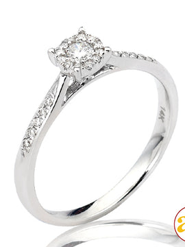 14KW 0.25CTW FLUER DIAMOND PROMISE RING