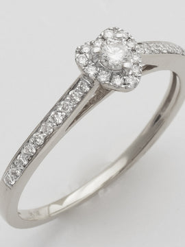 14KW 0.25CTW DIAMOND HEART PROMISE RING