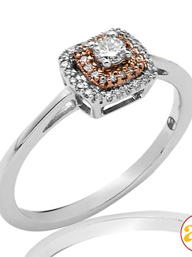 14KW+R 0.25CTW DIAMOND BRIDAL RING