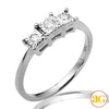 14KW 0.15CTW ILLUSION SET DIAMOND 3-STONE RING