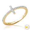 14KY 0.10 CTW DIAMOND SIDEWAYS CROSS RING