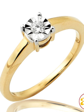 14KY 0.10CTW ILLUSION SET DIAMOND SOLITAIRE RING