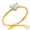 14KY 0.15CTW  DIAMOND HEART CLUSTER PROMISE RING