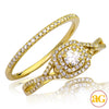 14KY 0.55CTW DIAMOND BRIDAL SET - DOUBLE SQUARE