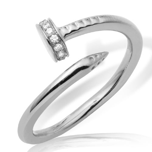 14KW 0.15CTW DIAMOND DESIGNER NAIL RING