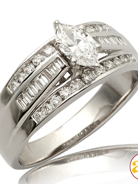 14KW 0.86CTW DIAMOND BRIDAL RING [0.39CT MQ - D SI