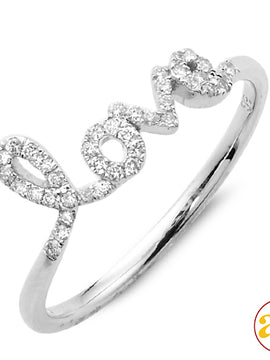 14KW 0.20CTW DIAMOND DESIGNER 'LOVE' RING