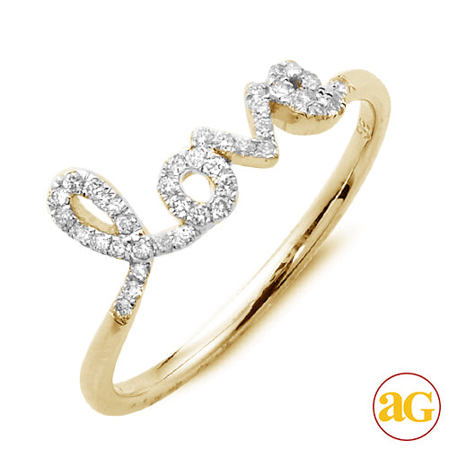 14KY 0.20CTW DIAMOND DESIGNER &apos;LOVE RING