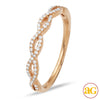 18KR 0.20CTW DIAMOND TWISTED DESIGN STACKABLE BAND