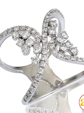 14KW 0.75CTW DIAMOND BUTTERFLY DESIGN X-RING