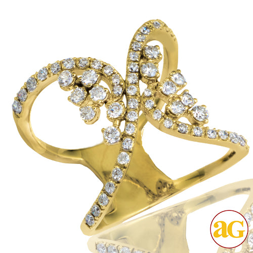 14KY 0.75CTW DIAMOND BUTTERFLY DESIGN X-RING