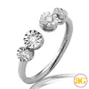 14KW 0.10CTW ILLUSION SET DIAMOND OPEN RING