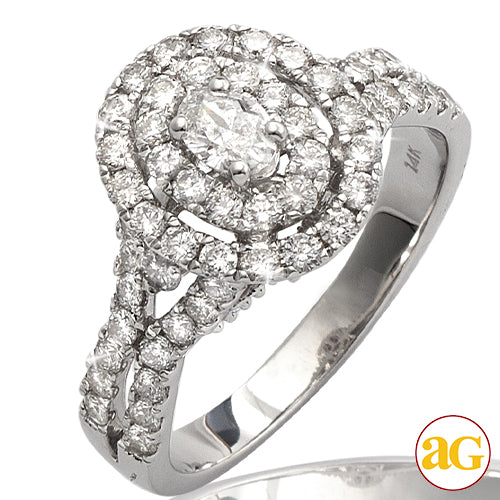 14KW 1.20CTW OVAL DIAMOND BRIDAL RING [0.20CT OV]