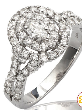 14KW 1.20CTW OVAL DIAMOND BRIDAL RING [0.20CT OV]