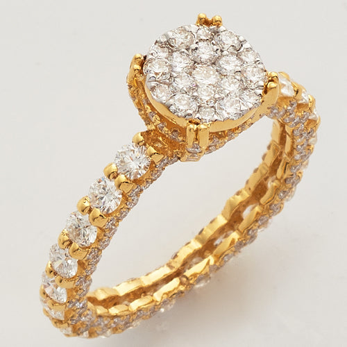 14KY 2.35CTW ROUND CLUSTER DIAMOND RING