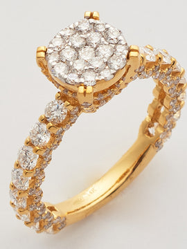 14KY 2.00CTW ROUND CLUSTER DIAMOND RING