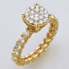 14KY 2.85CTW ROUND CLUSTER DIAMOND RING