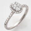 14KW 0.50CTW DIAMOND OVAL CLUSTER RING - SINGLE