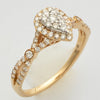 14KY 0.50CTW DIAMOND PEAR CLUSTER RING