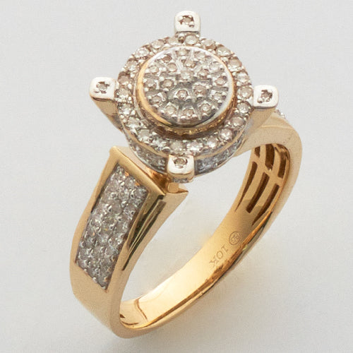 10KY 0.55CTW MICROPAVE DIAMOND ROUND RIST RING