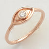 14KR 0.10CTW DIAMOND EVIL EYE DESIGNER RING