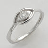 14KW 0.10CTW DIAMOND EVIL EYE DESIGNER RING