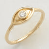 14KY 0.10CTW DIAMOND EVIL EYE DESIGNER RING