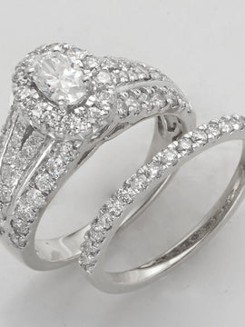 14KW 2.15CTW DIAMOND OVAL CENTER BRIDAL SET