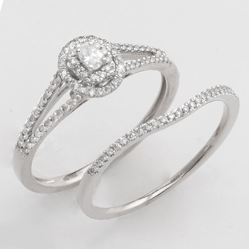 14KW 0.40CTW OVAL DIAMOND BRIDAL SET