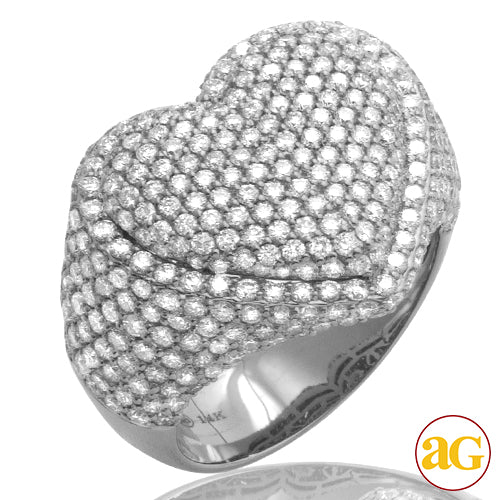 14KW 3.00CTW DIAMOND BUBBLE HEART RING