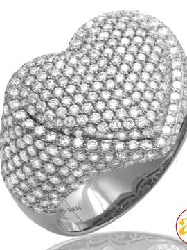 14KW 3.00CTW DIAMOND BUBBLE HEART RING