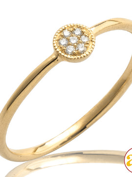 14KY 0.04CTW DIAMOND FLAT DISC RING