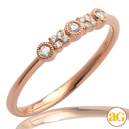 14KR 0.09CTW DIAMOND ALTERNATING DESIGN RING