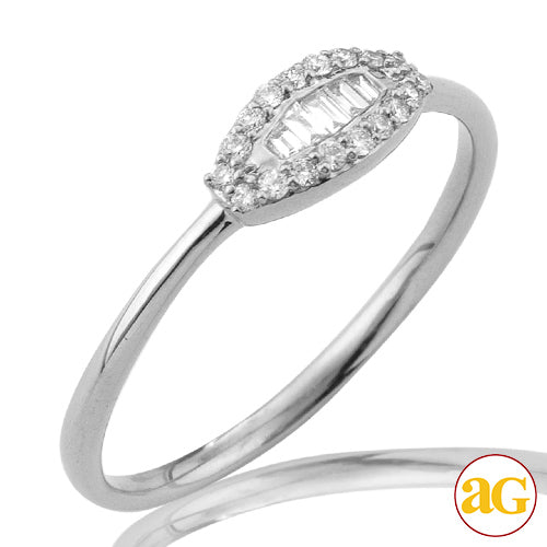 14KW 0.15CTW  BAGUETTE DIAMOND DESIGNER RING