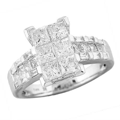 14KW 2.50CTW PRINCESS RING