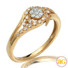 14KY 0.25CTW DIAMOND FLOWER HEAR PROMISE RING