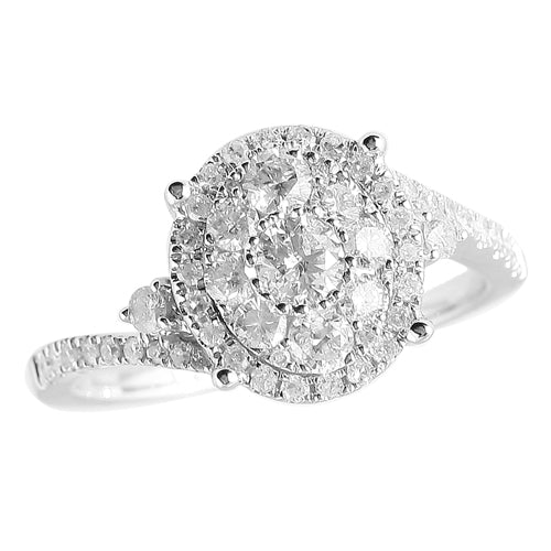 10KW 1.00CTW DIAMOND LADIES CLUSTER RING