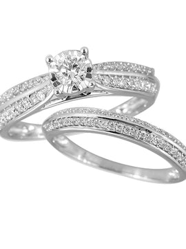 14KW 0.65CTW DIAMOND BRIDAL SET