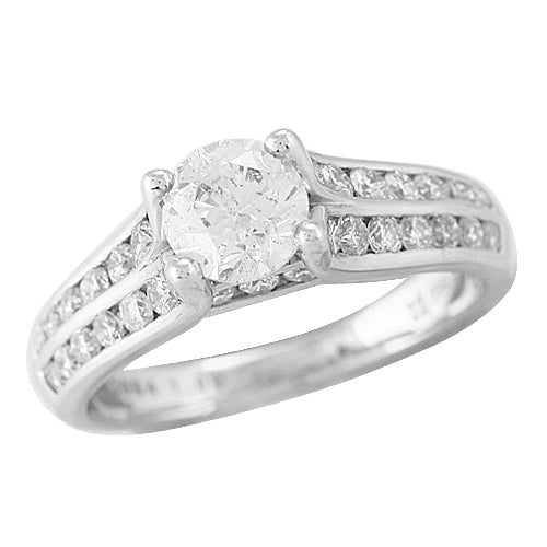 PLATINUM 0.85CTW DIAMOND SEMI MOUNT RING