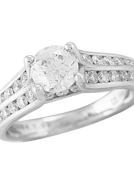 PLATINUM 0.85CTW DIAMOND SEMI MOUNT RING