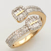 14KY 0.85CTW DIAMOND BAGUETTE & ROUND CUT CUFF