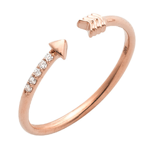 14KR 0.05CTW DIAMOND OPEN DESIGN ARROW RING