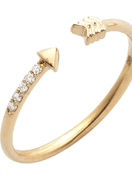 14KY 0.05CTW DIAMOND OPEN DESIGN ARROW RING