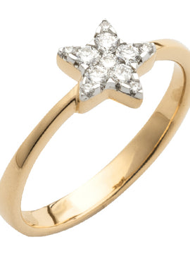 14KY 0.25CTW DIAMOND DESIGNER STAR HEAD RING