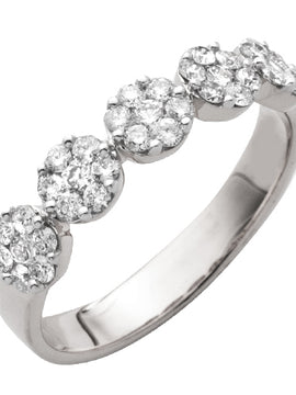 14KW 0.65CTW FLOWER DIAMOND RING